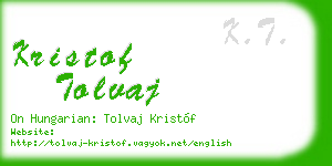 kristof tolvaj business card
